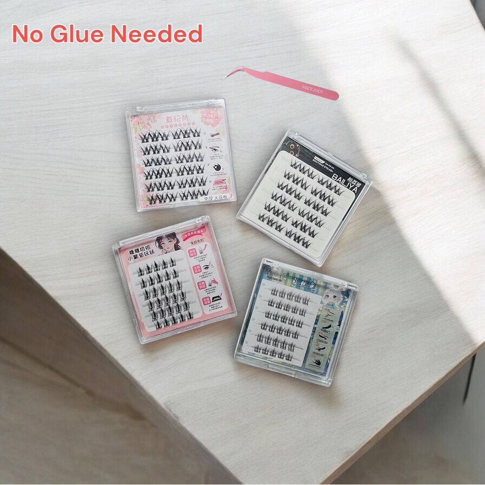 Self-Adhesive Lash Clusters Kit with Tweezers.